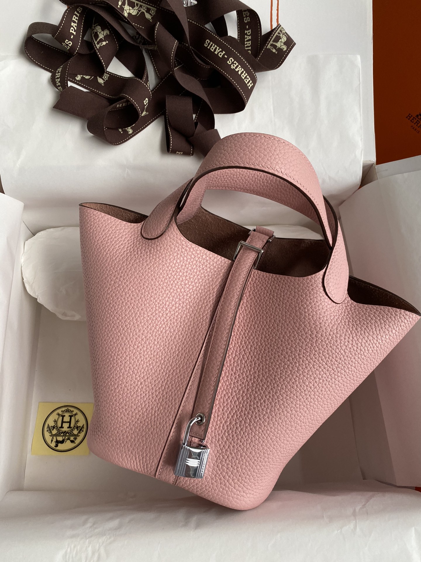 Hermes Picotin Lock 18 Bag In Pink Clemence Leather